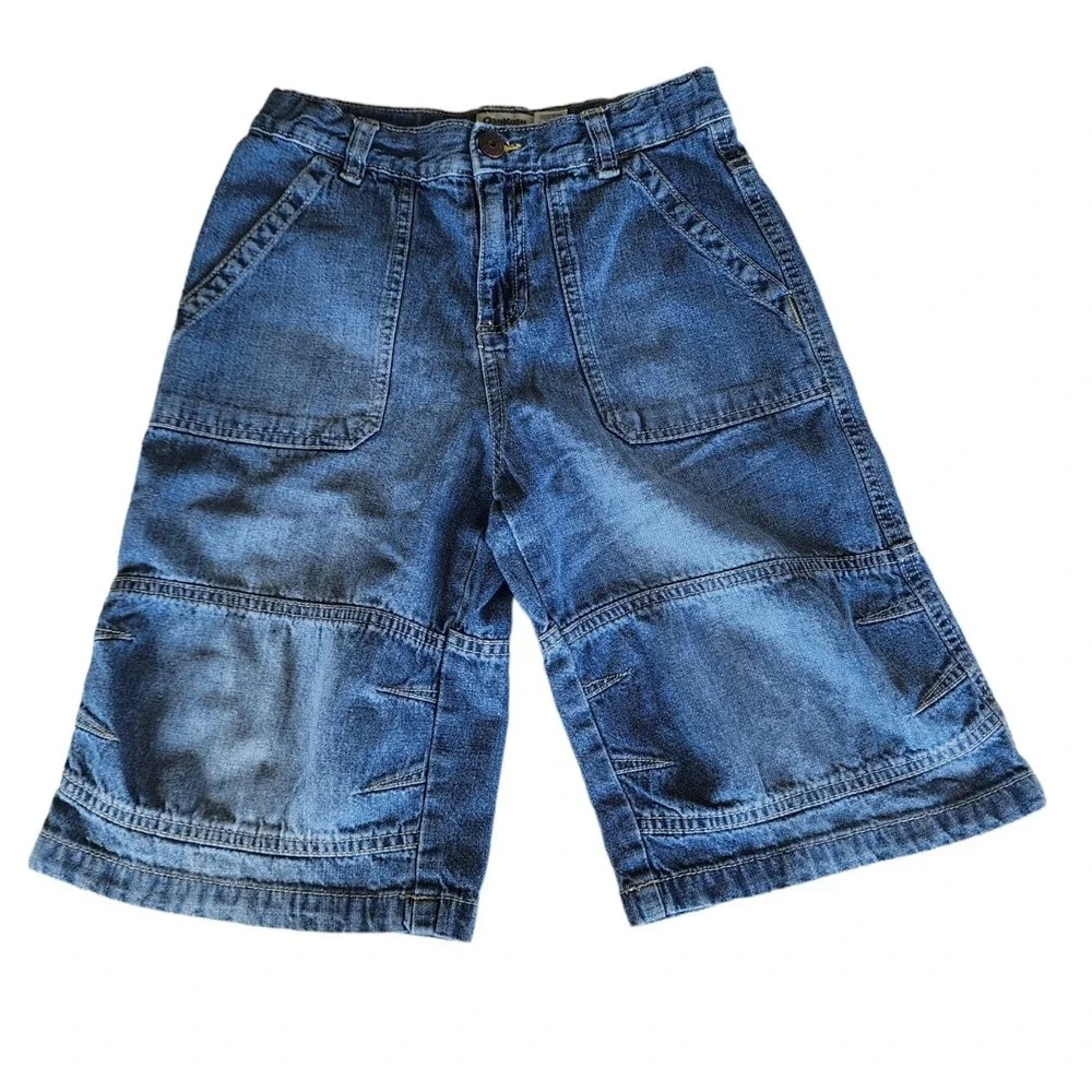 OshKosh Denim‎ Jean Shorts Adustable Elastic Waist Boy's Size 7X